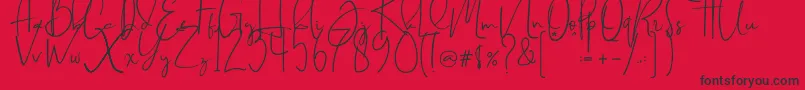 Brilliant signature  regular Font – Black Fonts on Red Background