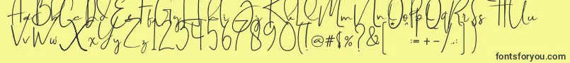 Brilliant signature  regular Font – Black Fonts on Yellow Background