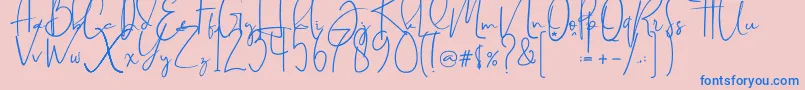 Brilliant signature  regular Font – Blue Fonts on Pink Background