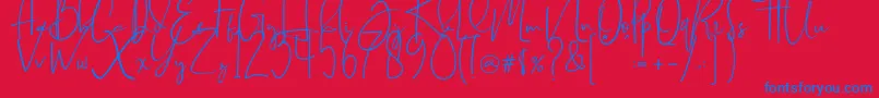 Brilliant signature  regular Font – Blue Fonts on Red Background