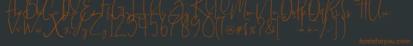 Brilliant signature  regular Font – Brown Fonts on Black Background
