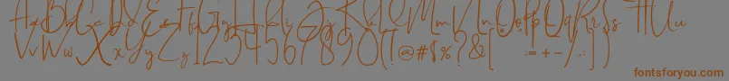 Brilliant signature  regular Font – Brown Fonts on Gray Background