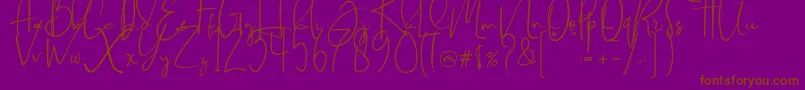Brilliant signature  regular Font – Brown Fonts on Purple Background