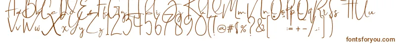 Brilliant signature  regular-Schriftart – Braune Schriften auf weißem Hintergrund