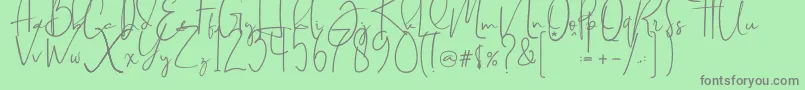 Brilliant signature  regular Font – Gray Fonts on Green Background