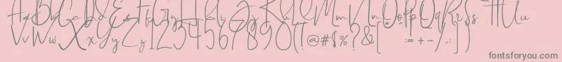 Brilliant signature  regular Font – Gray Fonts on Pink Background