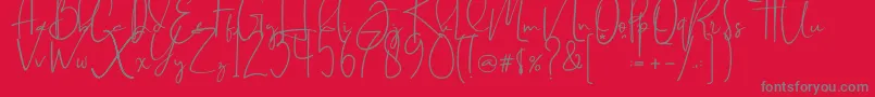 Brilliant signature  regular Font – Gray Fonts on Red Background