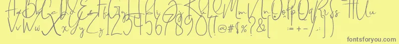 Brilliant signature  regular Font – Gray Fonts on Yellow Background