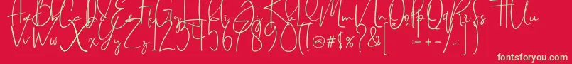 Brilliant signature  regular Font – Green Fonts on Red Background