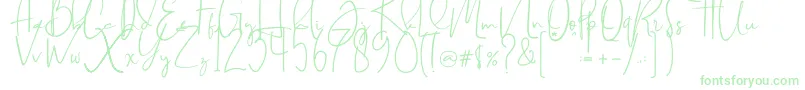 Brilliant signature  regular Font – Green Fonts on White Background