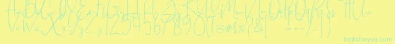 More about Brilliant signature regular Font Brilliant signature regular Font – Green Fonts on Yellow Background
