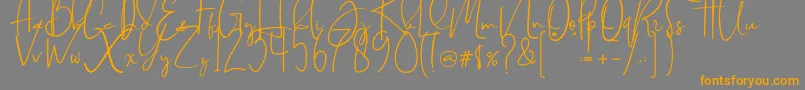 Brilliant signature  regular Font – Orange Fonts on Gray Background