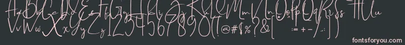 Brilliant signature  regular Font – Pink Fonts on Black Background