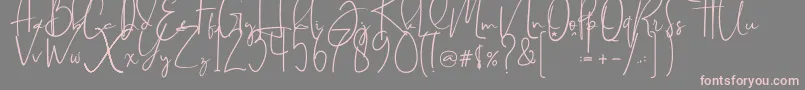 Brilliant signature  regular Font – Pink Fonts on Gray Background