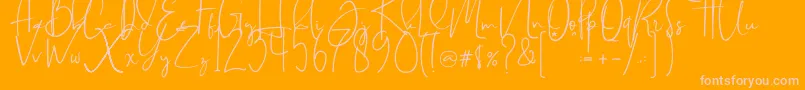 Brilliant signature  regular Font – Pink Fonts on Orange Background