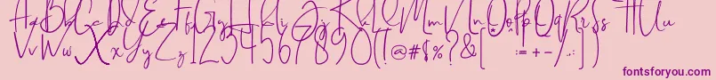Brilliant signature  regular Font – Purple Fonts on Pink Background
