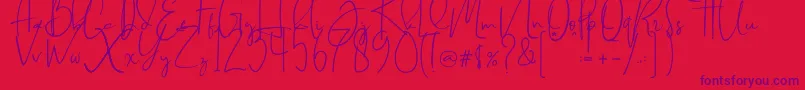 Brilliant signature  regular-Schriftart – Violette Schriften auf rotem Hintergrund