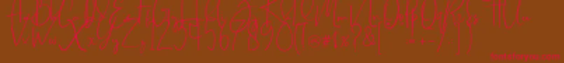 Brilliant signature  regular Font – Red Fonts on Brown Background