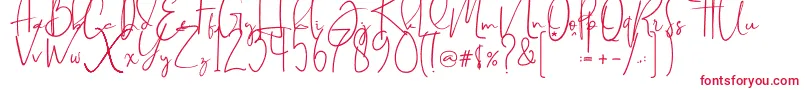 フォントBrilliant signature  regular – 赤い文字