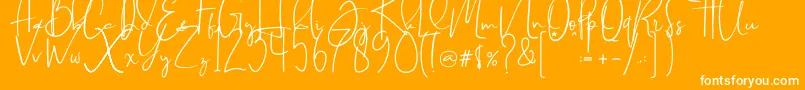 Brilliant signature  regular Font – White Fonts on Orange Background