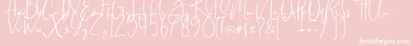 Brilliant signature  regular-Schriftart – Weiße Schriften auf rosa Hintergrund