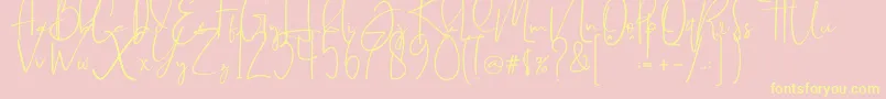 Brilliant signature  regular Font – Yellow Fonts on Pink Background
