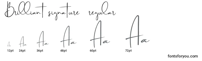 Brilliant signature  regular Font Sizes