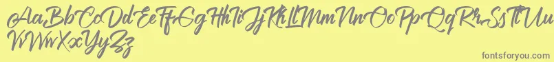 Шрифт Brilliantte Personal Use Only – серые шрифты на жёлтом фоне