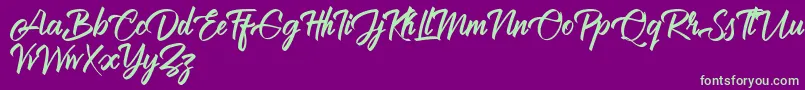 Brilliantte Personal Use Only Font – Green Fonts on Purple Background