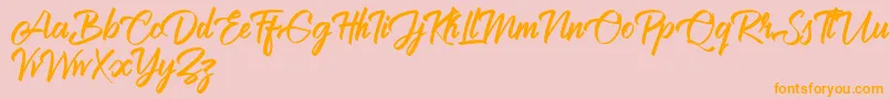 Brilliantte Personal Use Only-Schriftart – Orangefarbene Schriften auf rosa Hintergrund