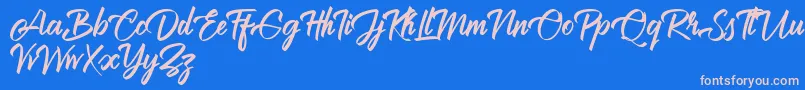 フォントBrilliantte Personal Use Only – ピンクの文字、青い背景