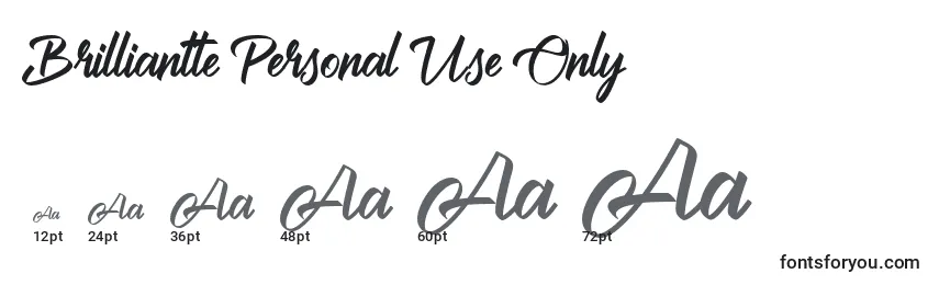 Brilliantte Personal Use Only Font Sizes