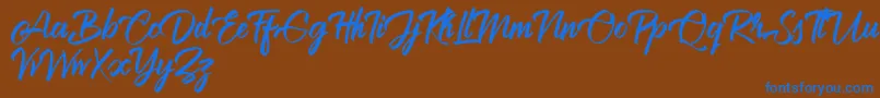 Шрифт Brilliantte Personal Use Only – синие шрифты на коричневом фоне