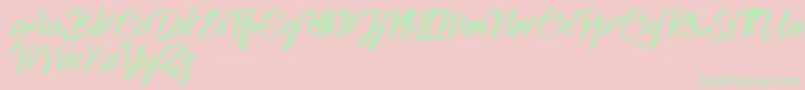 Brilliantte Personal Use Only Font – Green Fonts on Pink Background