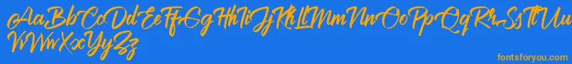 Brilliantte Personal Use Only Font – Orange Fonts on Blue Background