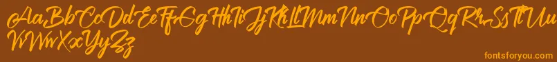 Brilliantte Personal Use Only Font – Orange Fonts on Brown Background