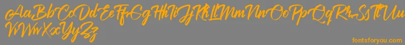 Brilliantte Personal Use Only Font – Orange Fonts on Gray Background