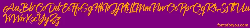 Brilliantte Personal Use Only Font – Orange Fonts on Purple Background