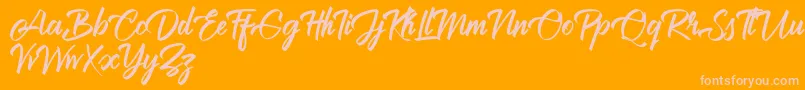 Brilliantte Personal Use Only Font – Pink Fonts on Orange Background