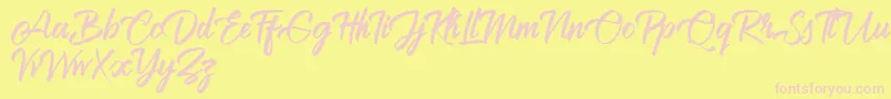 Brilliantte Personal Use Only-fontti – vaaleanpunaiset fontit keltaisella taustalla