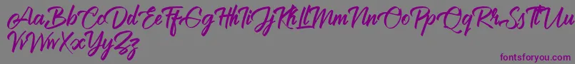 フォントBrilliantte Personal Use Only – 紫色のフォント、灰色の背景
