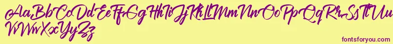 Brilliantte Personal Use Only Font – Purple Fonts on Yellow Background