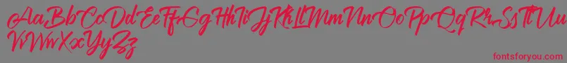 Brilliantte Personal Use Only Font – Red Fonts on Gray Background