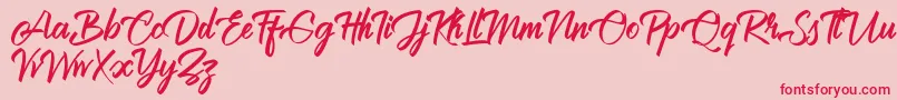 Brilliantte Personal Use Only Font – Red Fonts on Pink Background