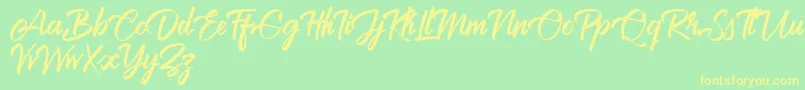 Brilliantte Personal Use Only Font – Yellow Fonts on Green Background