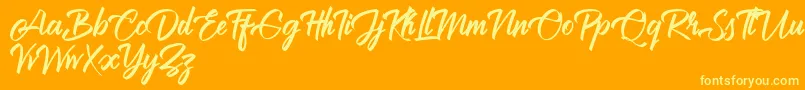 Brilliantte Personal Use Only Font – Yellow Fonts on Orange Background