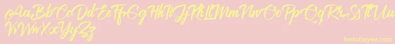 Brilliantte Personal Use Only Font – Yellow Fonts on Pink Background