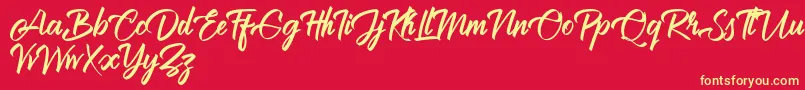Brilliantte Personal Use Only Font – Yellow Fonts on Red Background