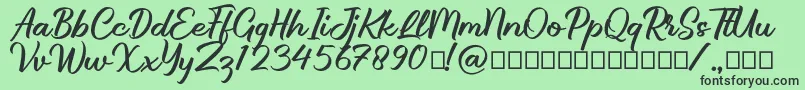 Brillotus Font – Black Fonts on Green Background