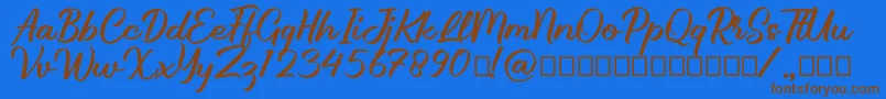 Brillotus Font – Brown Fonts on Blue Background